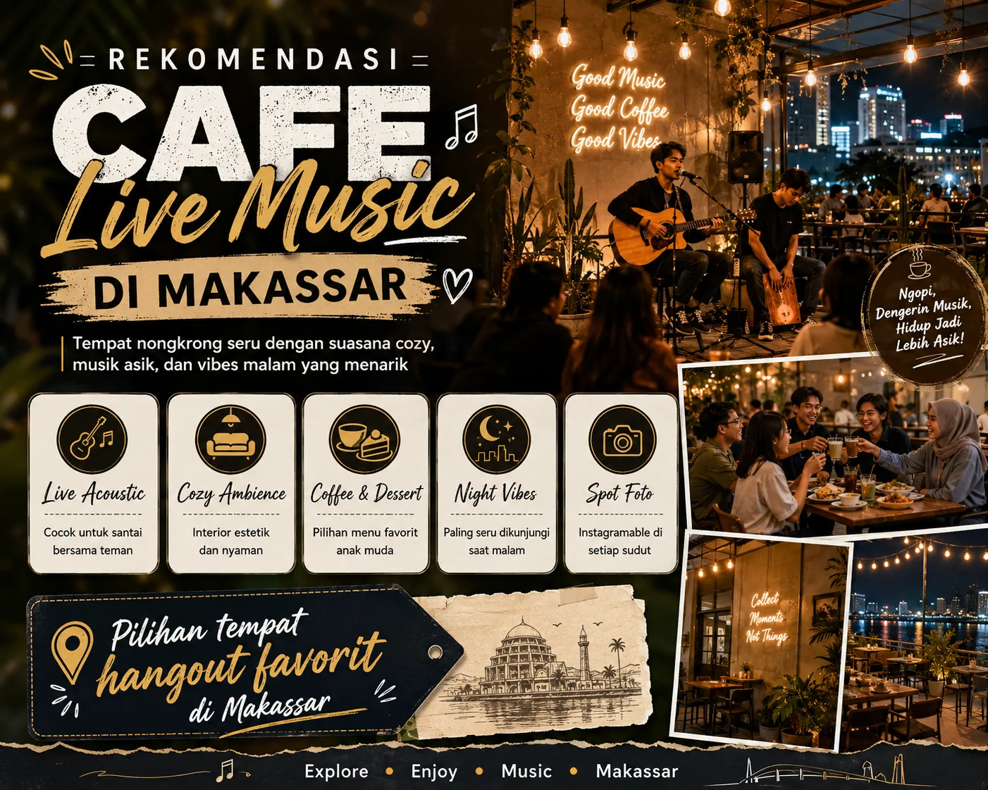 Rekomendasi Cafe Live Music di Makassar
