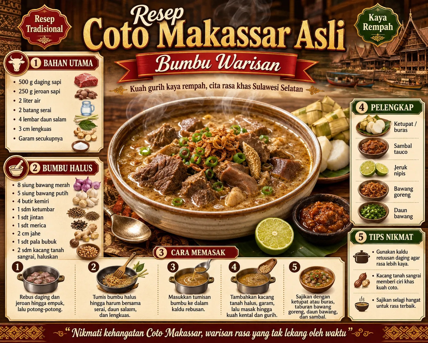 Resep Coto Makassar Asli Bumbu Warisan Resep Coto Makassar Asli Bumbu Warisan
