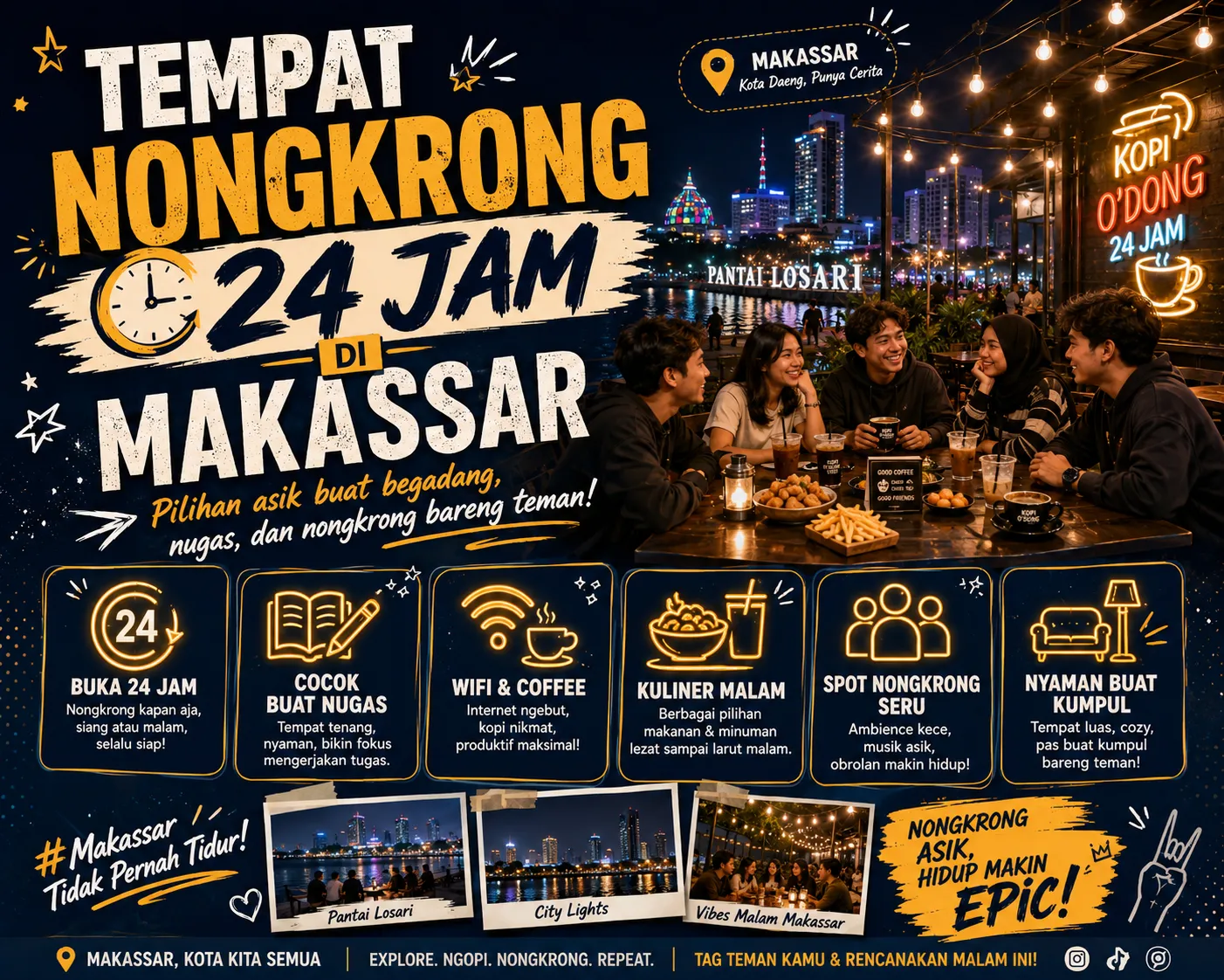 Tempat Nongkrong 24 Jam di Makassar
