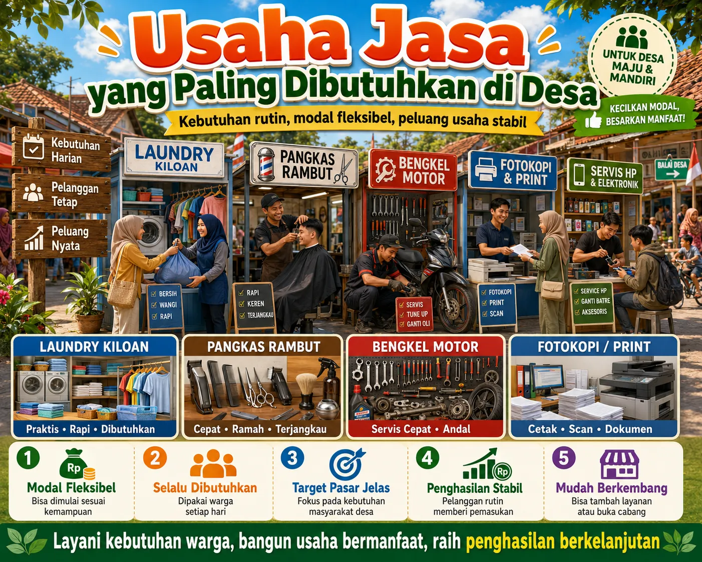 Usaha Jasa yang Paling Dibutuhkan di Desa