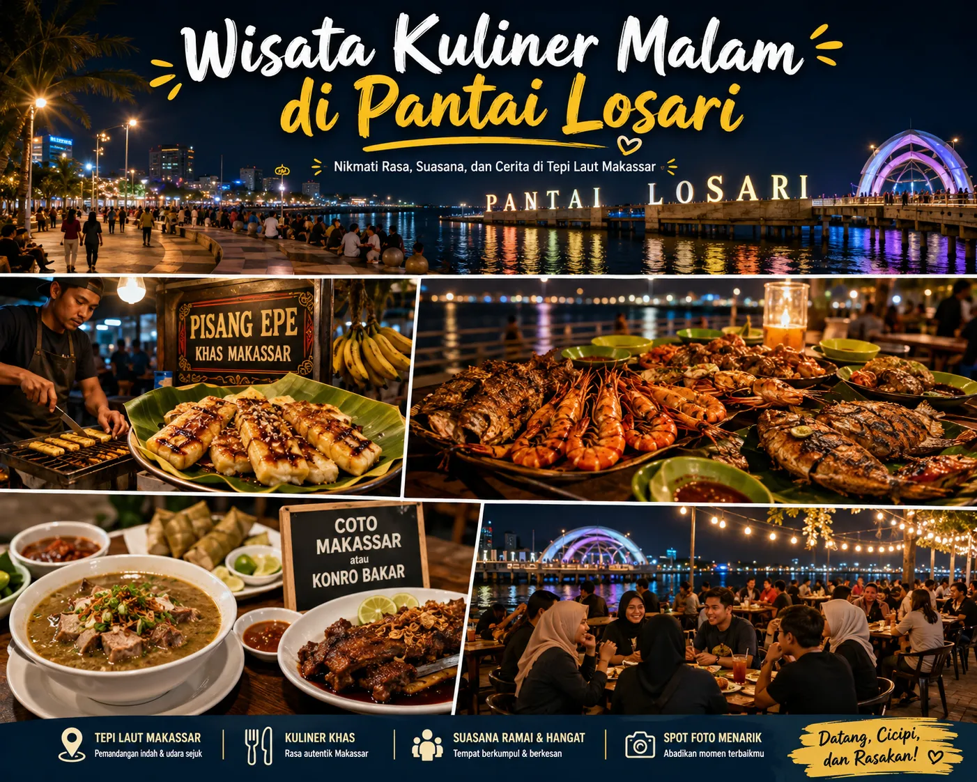 Wisata Kuliner Malam di Pantai Losari
