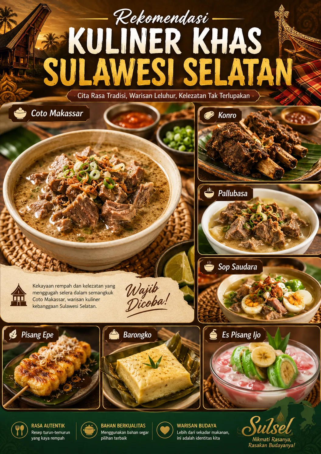 rekomendasi kuliner khas sulawesi selatan